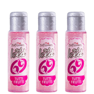 Kit 03 Gel Gelado Aromatizante Sabor Tutti-Frutti 35ml HotFlowers - Sexshop