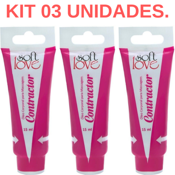 Kit 03 Vagina Mocinha Adstringente Contractor Bisnaga 15ml Soft Love - Sexshop