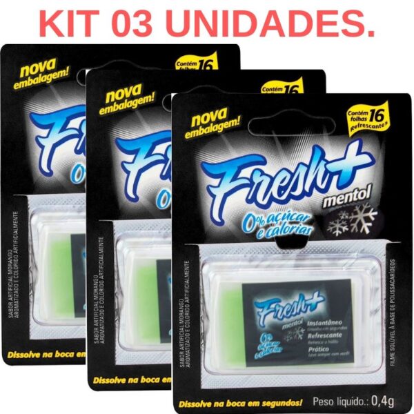 Kit 03 Lâminas Fresh Mais de Menthol para sexo oral - Sexshop