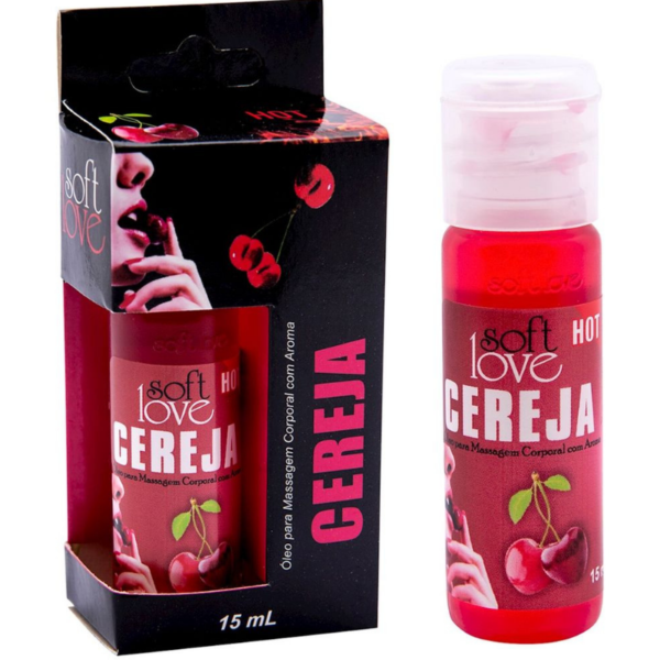 Kit 03 Óleo cereja para massagem intima que esquenta 15 ml Soft Love - Sexshop