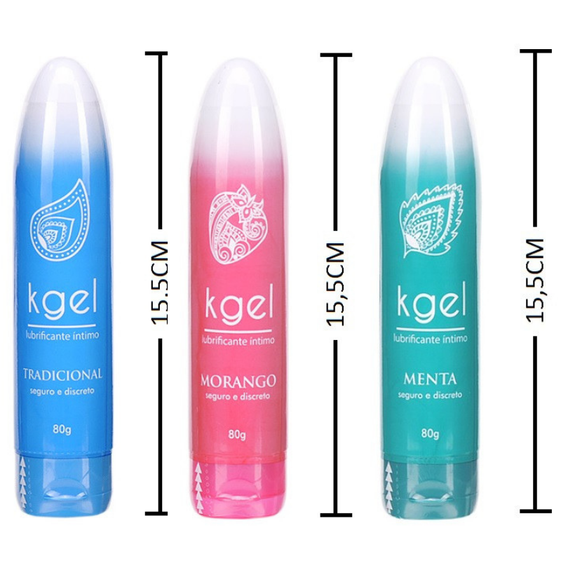 Kit 03 Lubrificante Íntimo Kgel Sabores 80g - Sex shop