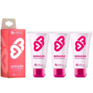 Kit 03 Excitante feminino Sedução 15g Feitiços - Sexshop