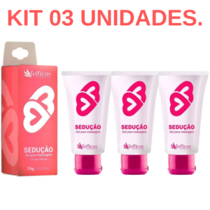 Kit 03 Excitante feminino Sedução 15g Feitiços - Sexshop