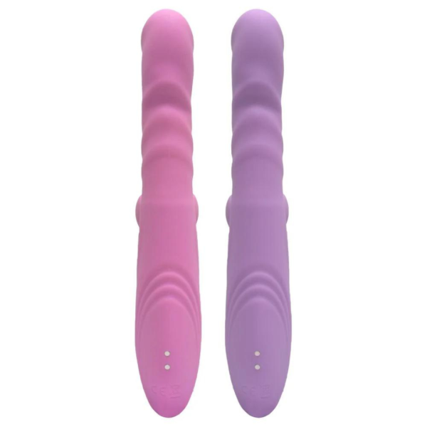 Vibrador recarregável vai e vem com estimulador clitoriano simulador de sexo oral com línguas giratórias - Dibe - Image 8