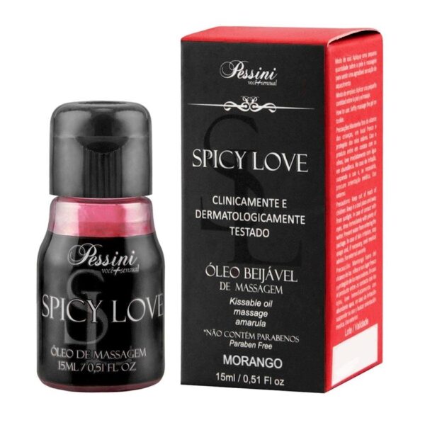 Kit 03 Gel Corporal de Morango Spicy Love Pessini 15ml - Sexshop