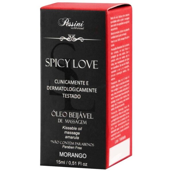 Kit 03 Gel Corporal de Morango Spicy Love Pessini 15ml - Sexshop