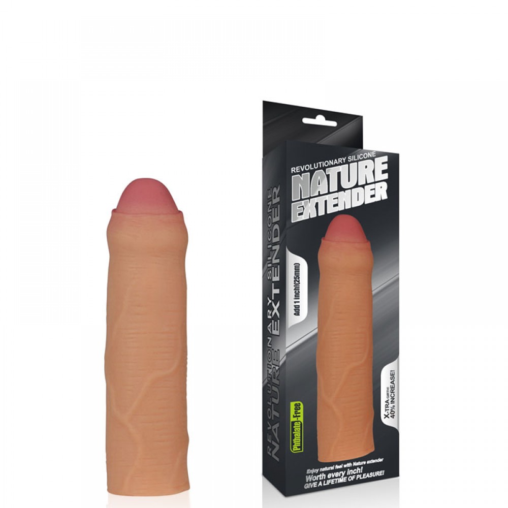 Capa Peniana Extensora com 2,5 cm de Extensão com Glande Encoberta - LOVETOY NATURE EXTENDER - Sexshop