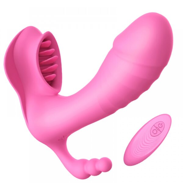 Estimulador clitoriano wireless recarregável com penetrador Ponto G - Dibe - Sexshop