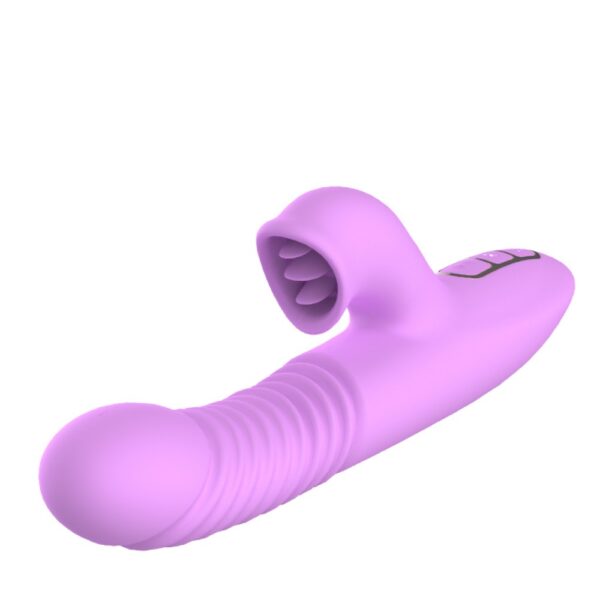 Vibrador recarregável escalonado, estimulador clitoriano com línguas - Sexshop