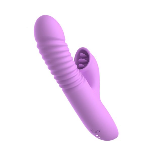 Vibrador recarregável escalonado, estimulador clitoriano com línguas - Sexshop