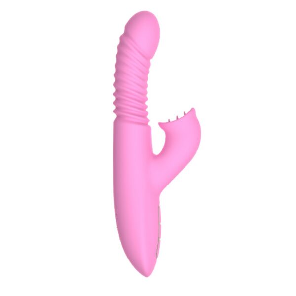 Vibrador recarregável escalonado, estimulador clitoriano com línguas - Sexshop