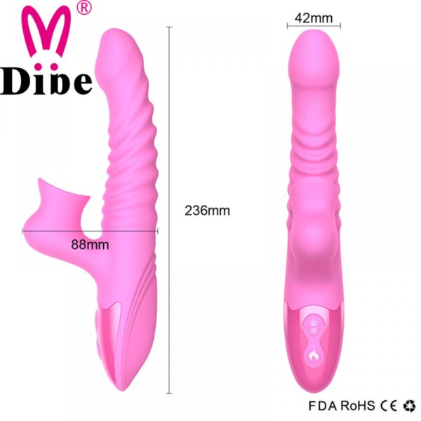 Vibrador recarregável vai e vem e Estimulador Clitoriano - DIBE - Sexshop
