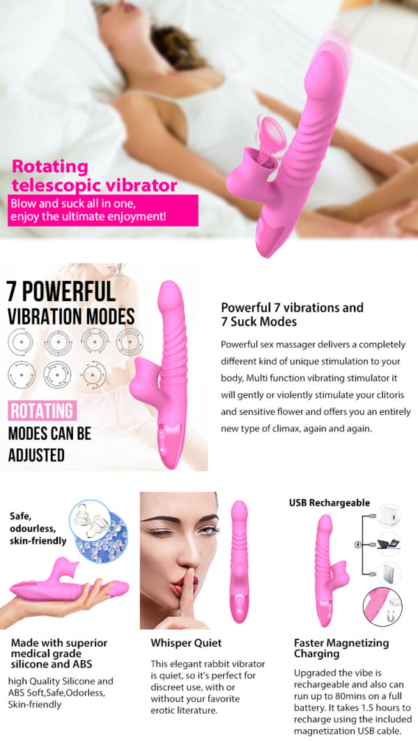 Vibrador recarregável vai e vem e Estimulador Clitoriano - DIBE - Sexshop