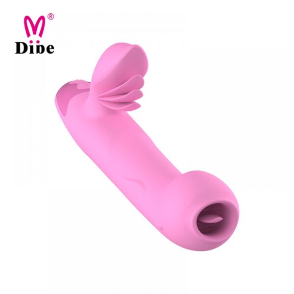 Vibrador recarregável possui em sua ponta uma língua que se movimenta com a vibração - DIBE - Sexshop