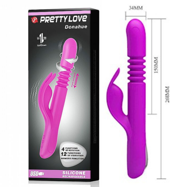 Vibrador vai e vem com estimulador clitoriano - Donahue Pretty Love