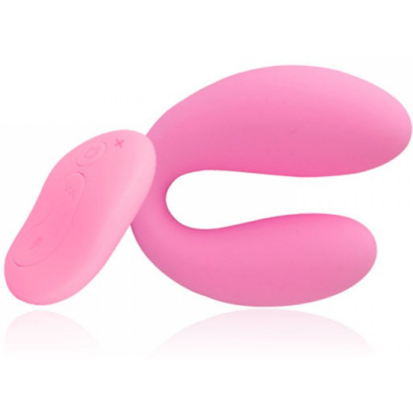 Vibrador para Casal Recarregável com 10 Modos de Vibração e Controle Wireless - APHRODISIA U SMILE - Sexshop