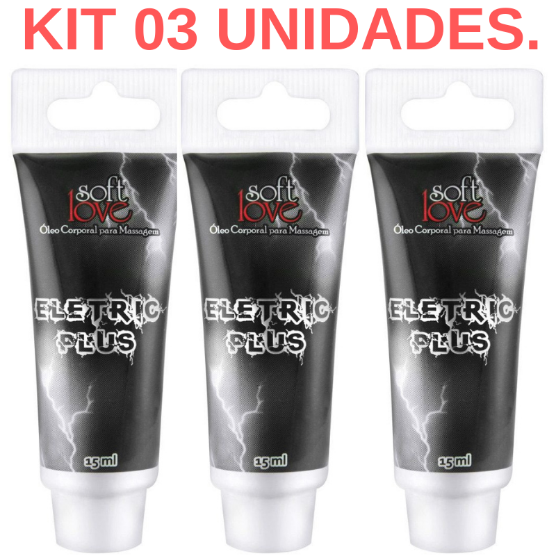 Kit 03 Vibrador Liquido Gel Eletric Plus 15ml Soft Love - Sex shop