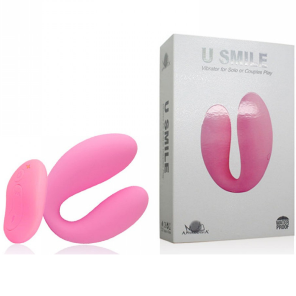 Vibrador para Casal Recarregável com 10 Modos de Vibração e Controle Wireless - APHRODISIA U SMILE - Sexshop