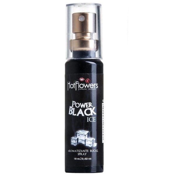 Kit 03 Aromatizante Bucal Power Black Ice Spray 18ml Hot Flowers - Sexshop