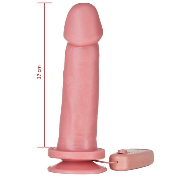 Pênis Real com Vibrador e Ventosa 17,5x4,5cm Hot Flowers - Sexshop