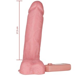 Pênis com vibrador, ventosa e escroto 18,5x5,5 Hot Flowers - Sex shop