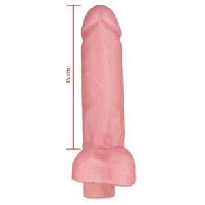 Pênis com Vibrador e escroto 19,5x5,5cm Hot Flowers - Sex shop