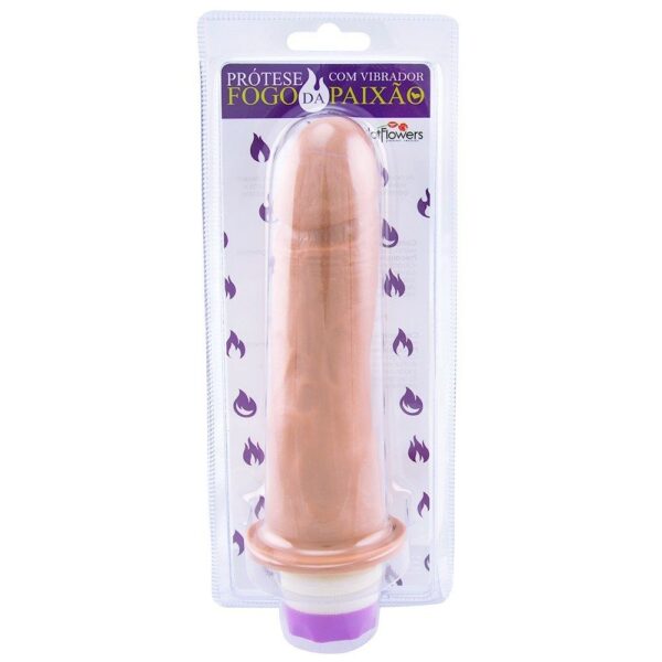 Pênis Real com vibrador Fogo da Paixão 16,5x4,5cm Hot Flowers - Sex shop