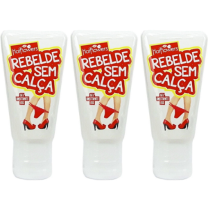 Kit 03 Lubrificante Anal Rebelde Sem Calça - Gel Anal Hot Flowers 15g - Sex shop