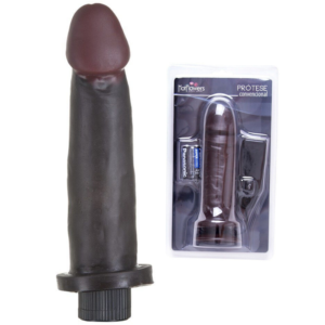 Pênis Moreno com vibrador interno Black 18x4,5cm Hot Flowers - Sex shop