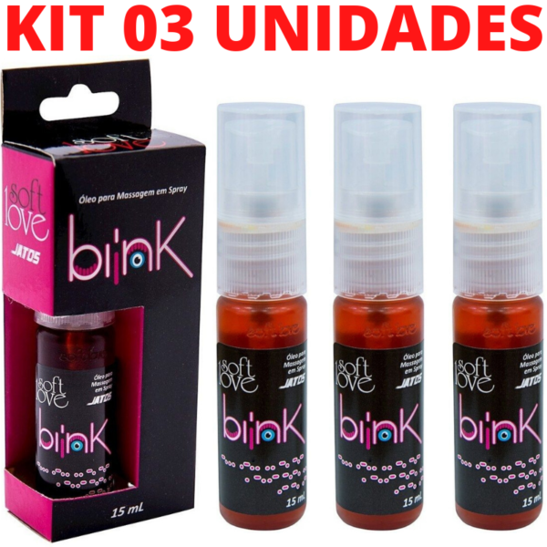 Kit 03 Excitante Anal em Spray Blink 15ml Soft Love - Sexshop