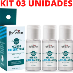 Kit 03 Lubrificante Siliconado Melhor Intensidade 12Ml Hot Flowers - Sex shop