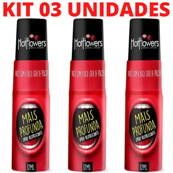 Kit 03 Mais Profunda Sexo Oral Spray Refrescante 12ml HotFlowers - Sex shop