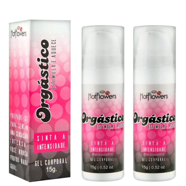 Kit 02 Gel Excitante Orgástico Lubrificante Feminino 15g Hot Flowers - Sex shop