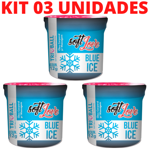 Kit 03 Blue Ice Triball Soft Ball Funcional 03 Un Soft Love - Sex shop