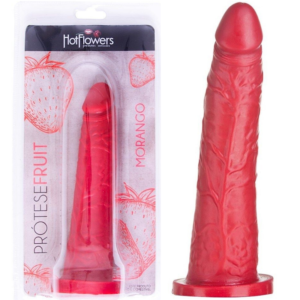 Pênis Realista Aroma Fruit Morango 18x4 Hot Flowers - Sex shop