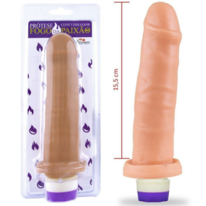 Pênis Real Fogo da Paixão com vibrador 17x4,2cm Hot Flowers - Sexshop