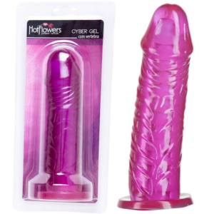 Pênis Translucido Pink em Cyber Gel Vertebrado 18x4cm Hot Flowers - Sex shop