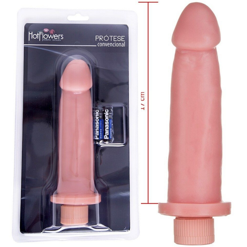 Pênis com vibrador interno 18x4,5 Hot Flowers - Sexshop