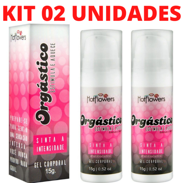 Kit 02 Gel Excitante Orgástico Lubrificante Feminino 15g Hot Flowers - Sex shop