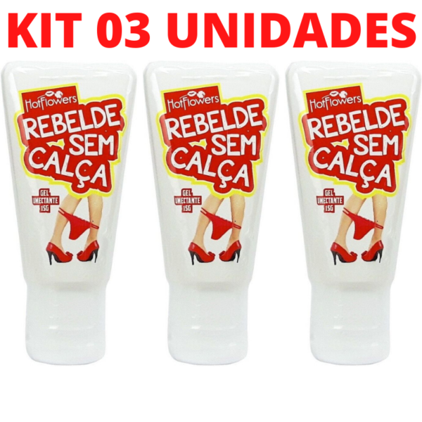 Kit 03 Lubrificante Anal Rebelde Sem Calça - Gel Anal Hot Flowers 15g - Sex shop