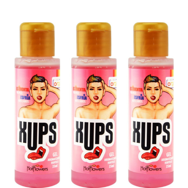 Kit 03 Xups Gel Sexo Oral 35ml Hortelã Hot Flowers - Sex shop