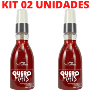 Kit 02 Quero Mais Gel Comestível Massagem 85ml Hot Flowers - Sex shop