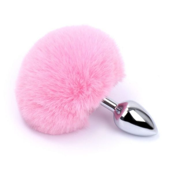 Plug Anal rabo de Coelho Pompom Rosa - Sex shop