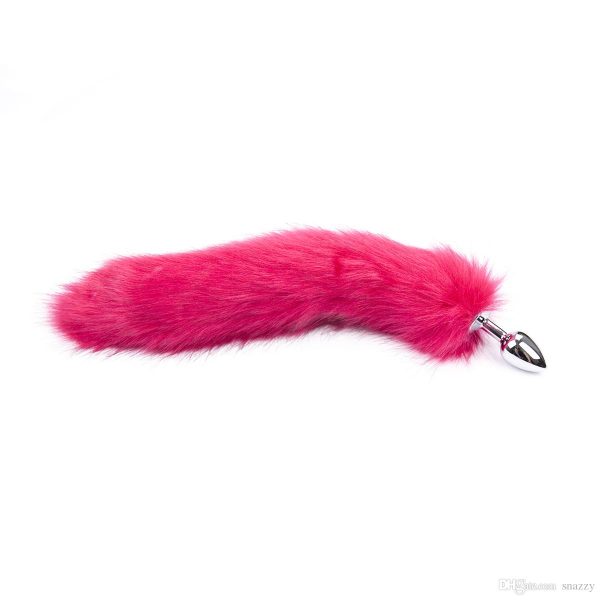 Plug Anal em Alumínio 7cm com Cauda Pink - Sex shop - Image 4