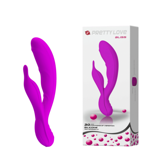 Vibrador Recarregável com Estimulador Clitoriano e 30 Modos de Vibração - PRETTY LOVE ALISS - Sexshop