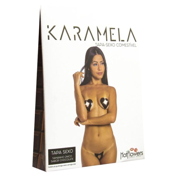 Kit 03 Tapa Sexo Chocolate Coração Karamela Comestível Hot Flowers - Sexshop