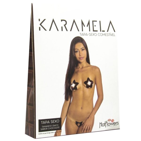Kit 03 Tapa Sexo Estrela Chocolate Karamela Cosmétivel Hot Flowers - Sex shop