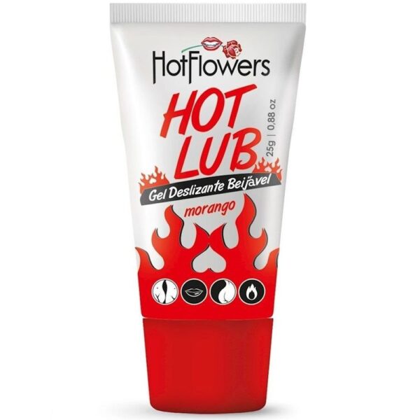 Kit 03 Gel Deslizante HotLub Beijável 25g HotFlowers - Sex shop