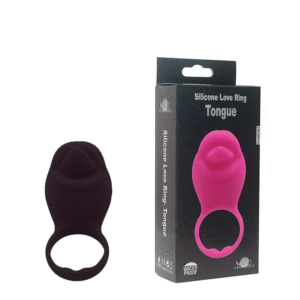 Anel Peniano e Estimulador Clitoriano 10 Vibrações - APHRODISIA SILICONE LOVE RING TONGUE - Sex shop
