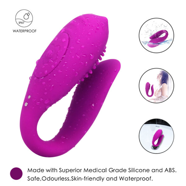 Vibrador para Casais Recarregável com Controle Wireless e 12 Modos de Vibração - Sex shop